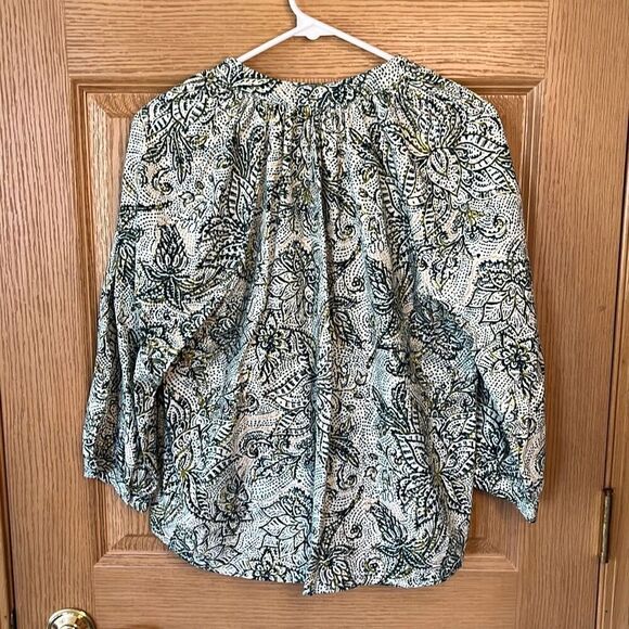 Roan + Ryan Evereve Cassidy Raglan Printed Blouse Top Small - Picture 3 of 6